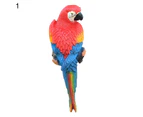 Parrot Statue Wall Mounted Vivid Multi-Color Realistic Parrot Ornament for Patio-1#