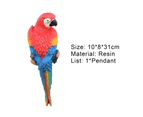 Parrot Statue Wall Mounted Vivid Multi-Color Realistic Parrot Ornament for Patio-1#