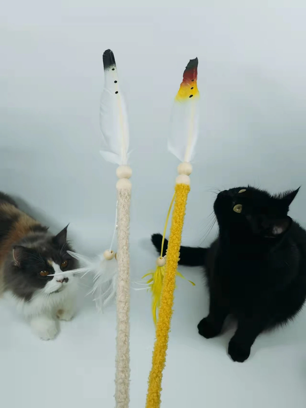 Cat Play Toy Feather Teaser Wand Interactive Stick Kitten Pet Fun Nonacat