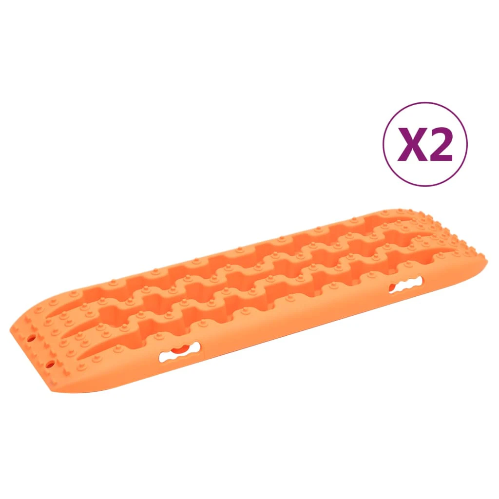 vidaXL Traction Boards 2 pcs Orange 106x30.5x7 cm Nylon