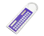 Mini Solar Transparent Ruler Calculator with Magnifier Student School Supplies-Pink
