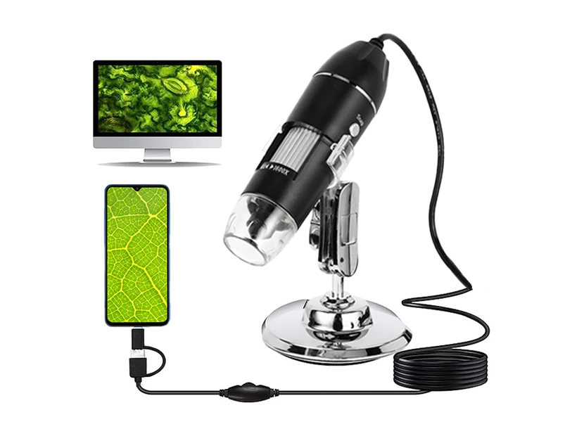 Portable Digital Microscope Camera 50x-1600x Magnification Microscope with Bracket