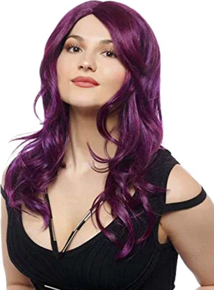 Midnight Passion Women's Long Purple Costume Wig - Genuine Costume Culture by Franco & New