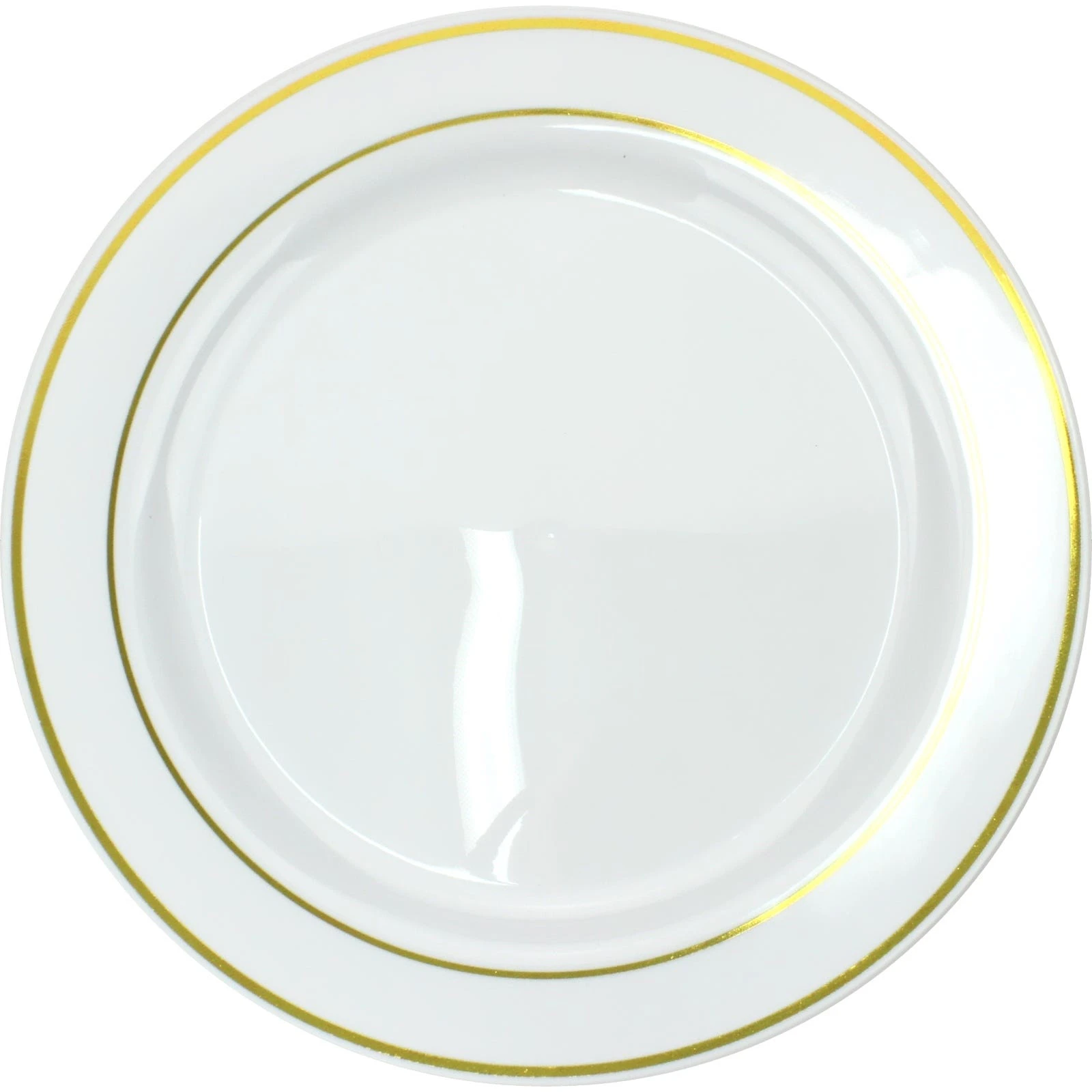 Gold Dual Trim Large Plastic Plates (Pack of 6)