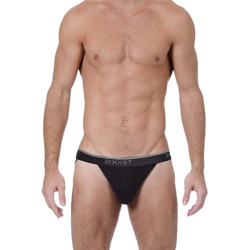 2xist Cotton Stretch Jock Strap 3-Pack 21322 Black