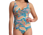 Moontide Hot Paisley Underwire Wrap Swim Suit M4388HP Pine