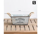 Flowerpot Fade-less Fall-resistant Retro Printing Anti-deformed Plant Pot-S