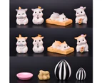 Resin Dollhouse Miniature Cute Cartoon Peeling Peanut Hamster Mini Ornaments-12#