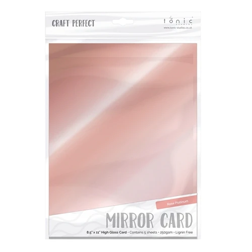 Craft Perfect Rose Platinum High Gloss Mirror Cardstock