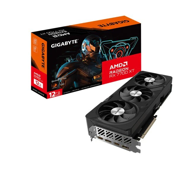 Gigabyte AMD Radeon RX 7700 XT Gaming OC 12G Video card, PCI-E 4.0, GDDR6, 2x DP2.1, 2x HDMI 2.1( ) 9.6