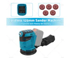 Cordless 125MM Random Orbital Sander Machine Suitable For Makita 18V Battery