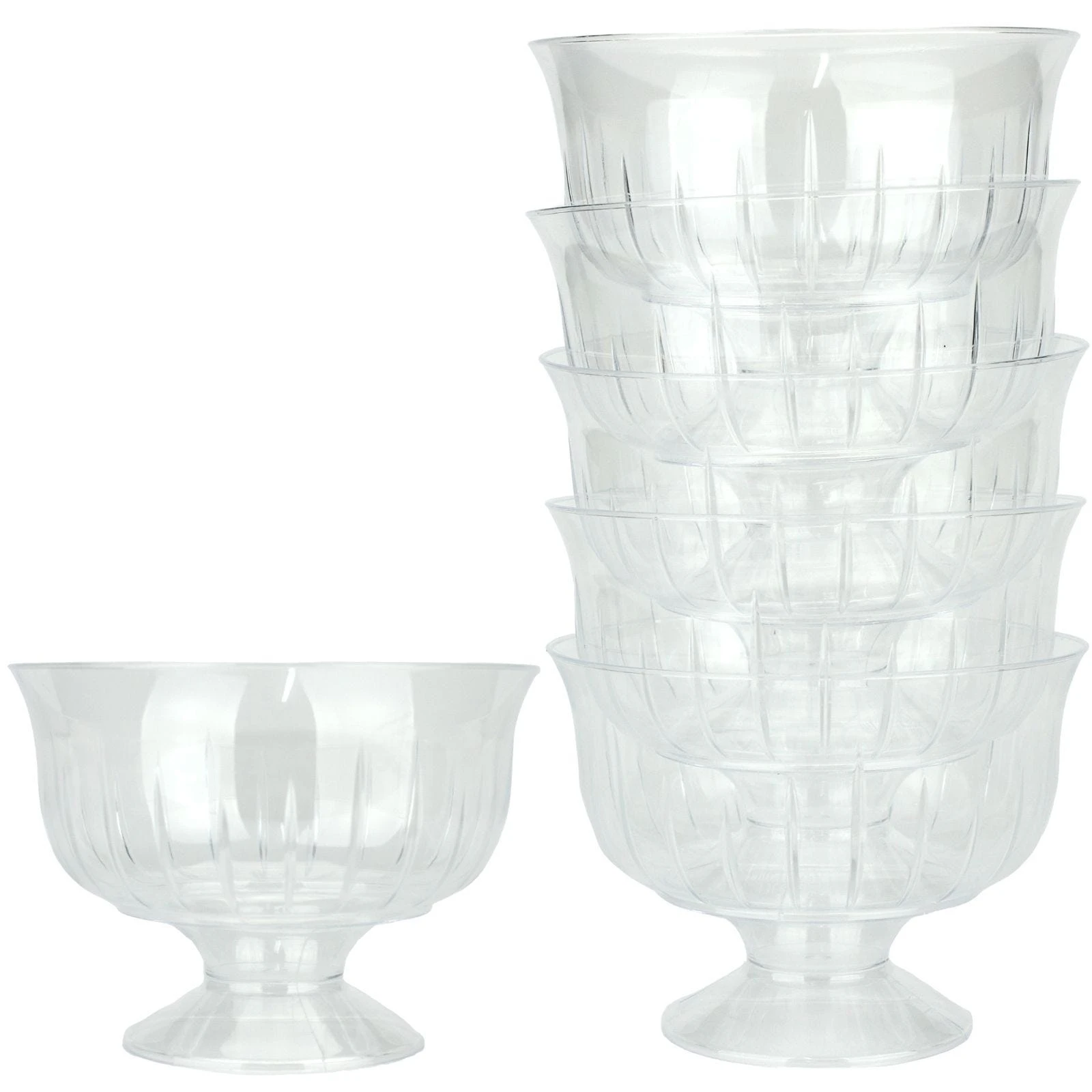 Clear Plastic Ice Cream Cups (Pack of 6)