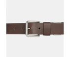 2pc Ben Sherman Men's Leather Waist Belt Fashion Accessory Gift Set Brown/Black - Brown/Black