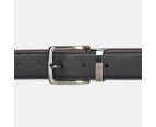 2pc Ben Sherman Men's Leather Waist Belt Fashion Accessory Gift Set Brown/Black - Brown/Black