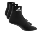 Adidas Performance Thin and Light Ankle Socks 3 Pairs - Black/White