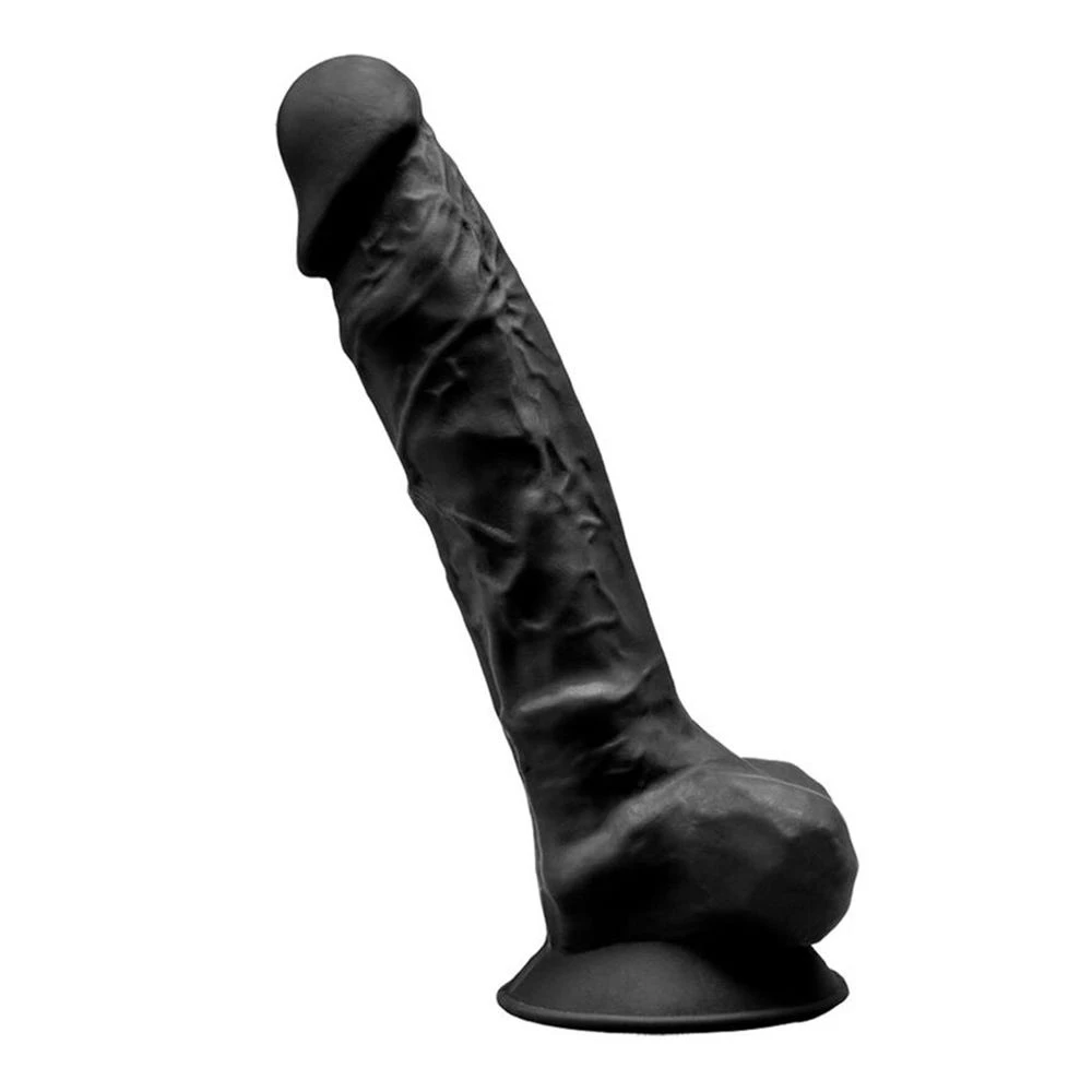 Silexd® 9 Model 1 Realistic Dual Density Silicone Dildo For Enhanced Pleasure Brown - Long 23 cm / Diam 4,7 cm