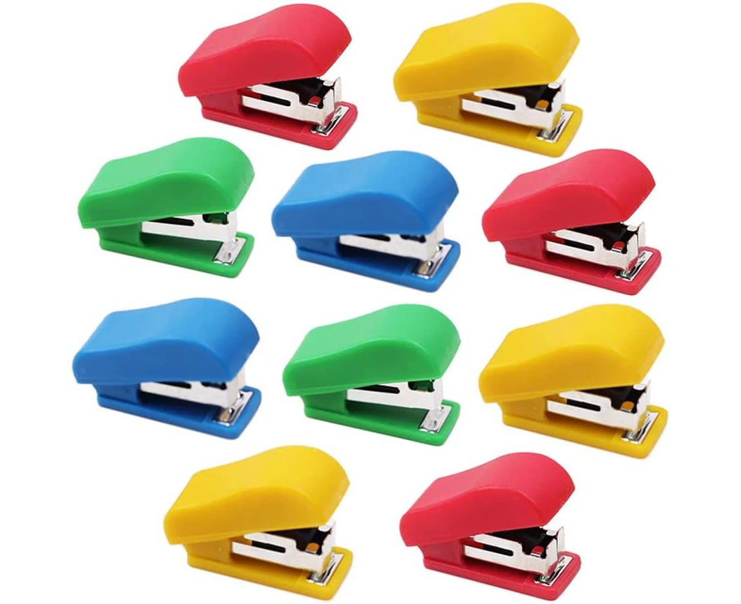 10 Set Mini Office Stapler with 10# Staples,Small Hand Stapler