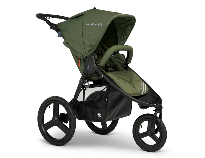 Bumbleride Speed Baby/Infant Pram/Stroller Long Footwell w/ Air Pump Olive 6m+
