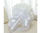 Exquisite Bouquet Flower Soft Ribbon Faux Silk Flower Stylish Bright-colored Holding Flower for Engagement White