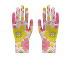 12Pairs/Set Garden Gloves Thorn-Proof Well Performance Flexible Floral Print Work Welding Garden Gloves for Daily Use- M