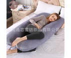 Pregnancy Pillows, Crystal velvet Pregnancy Pillows for Sleeping, Full Body Maternity Pillow for Pregnant Woman velvet, (powder + white,135x70cm)