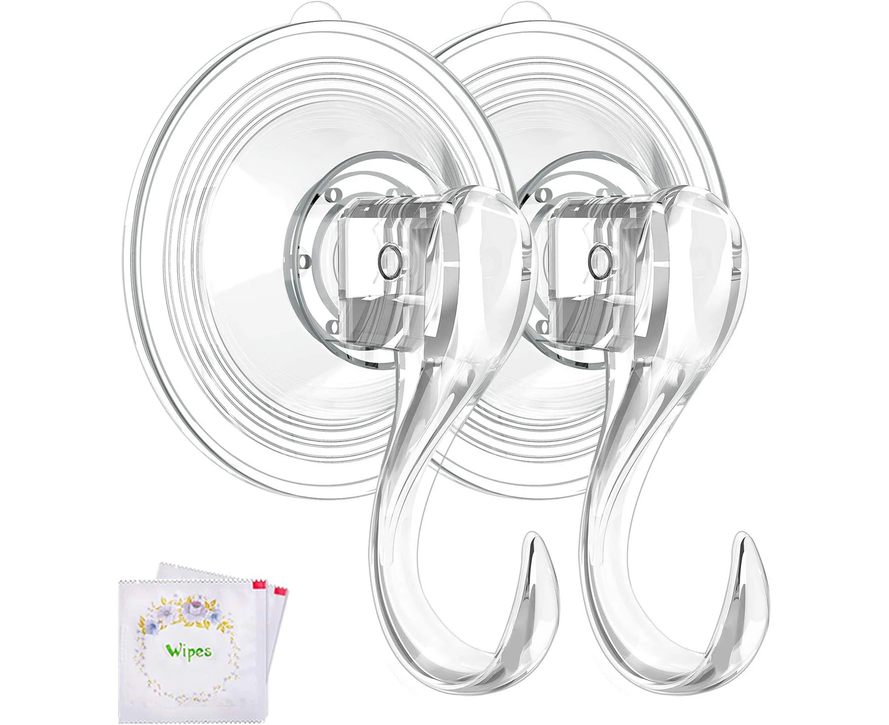 Wreath Hanger, Large Clear Reusable Heavy Duty Wreath Hanger Suction Cup - 2 Packs