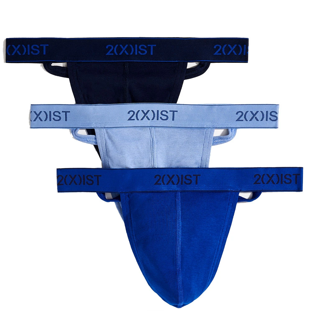 2xist Essentials Y Back Thong 3-pack 20302 Navy/Cobalt/Porcelain