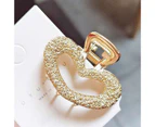 Claw Clip Multi-styles Elegant Shiny Temperament Simple Hair Decoration Alloy Bowknot/Rectangle/Heart/Moon/Ellipse Women Head Back Hair Clip for Dating
