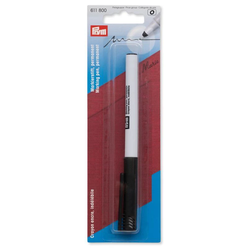 Permanent Fabric Marker Pen Extra Fine Black by Prym