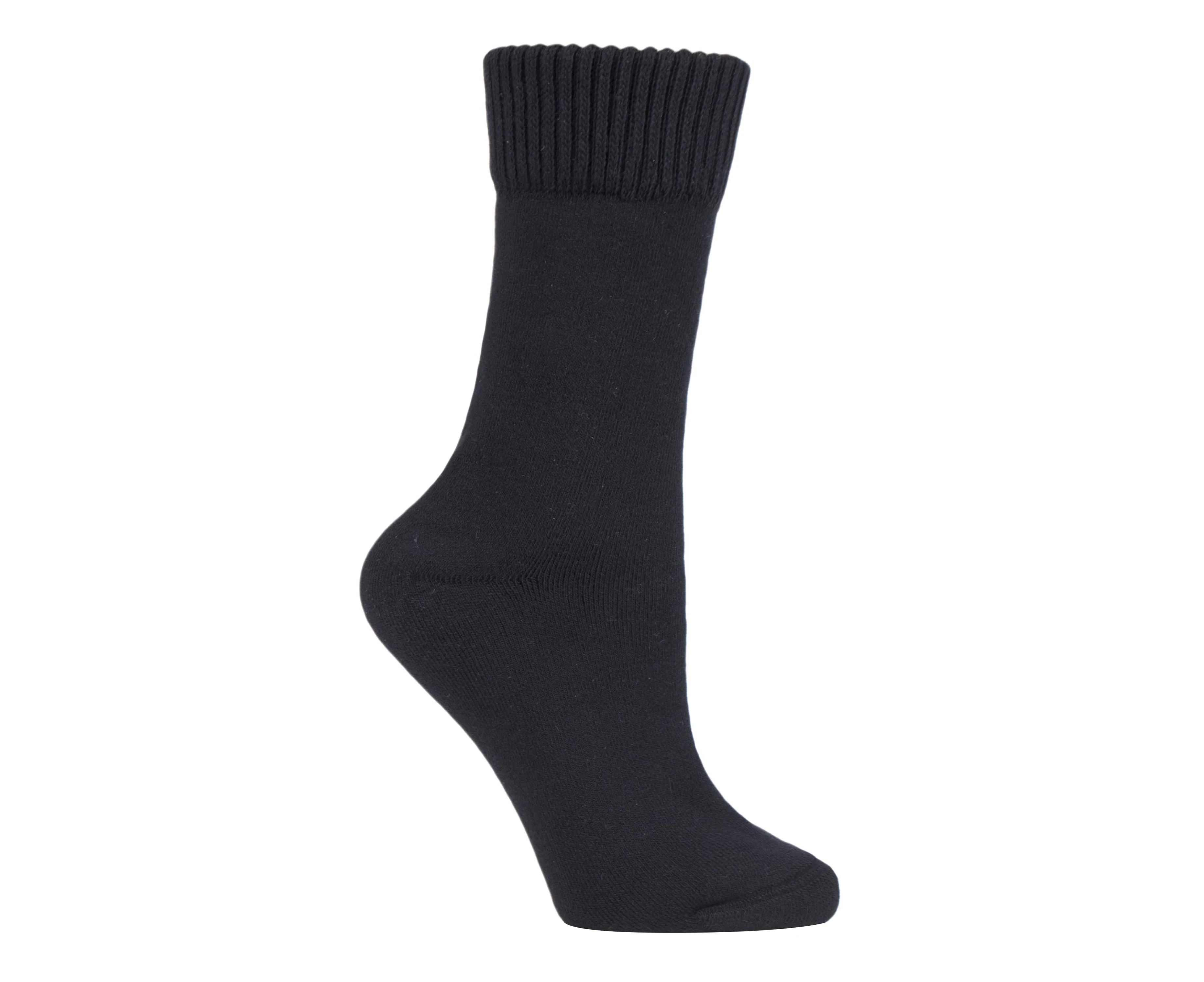 IOMI - Mens & Ladies Extra Wide Thermal Oedema Socks for Swollen Legs & Feet - Black