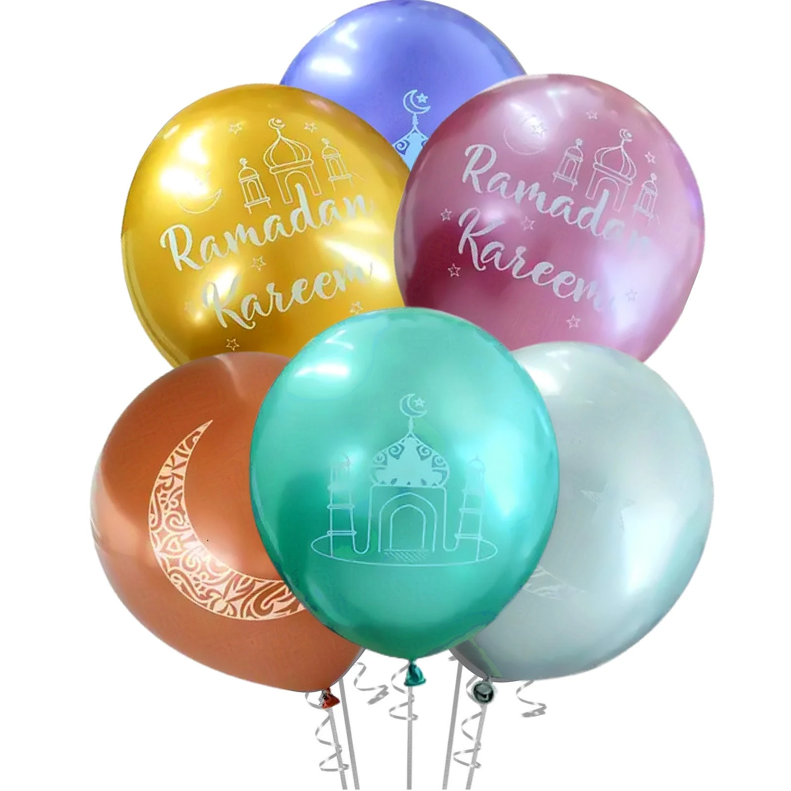 Assorted Metallic Ramadan Balloons 30cm (Pack of 12)