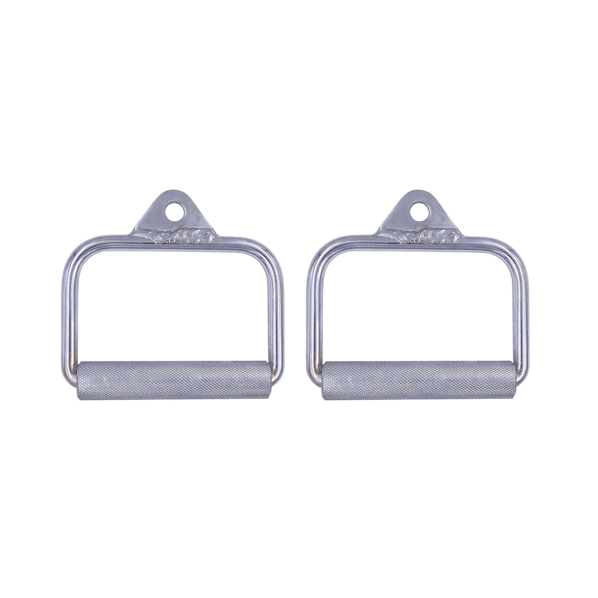 Cable Pulley Extension Attachments Exercise Machine Accessories - Pair of Steel D Handle Single Stirrups