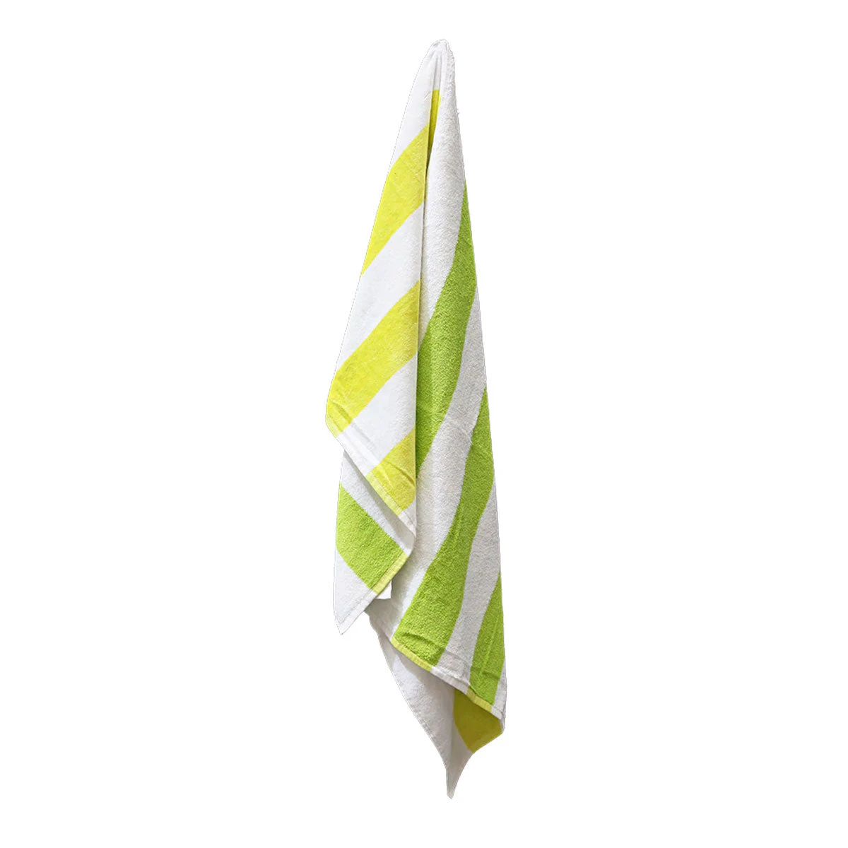 Cotton Reversible Striped Beach Towel 400gsm 76 x 152cm Lime Green