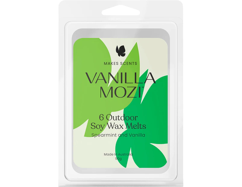 Vanilla Mozi Bite-Proof Soy Wax Melts Vanilla & Spearmint 6pk