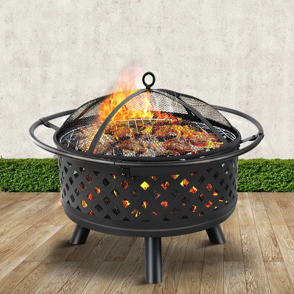 Portable Camping Stove Fire Fit Wood Burning Heating Black Outdoor BBQ