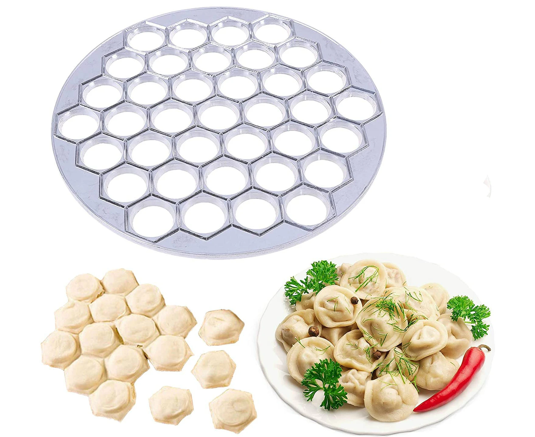 37 Holes Aluminum Dumpling Mold Ravioli Maker Russian Pelmeni Maker Dumpling Mac