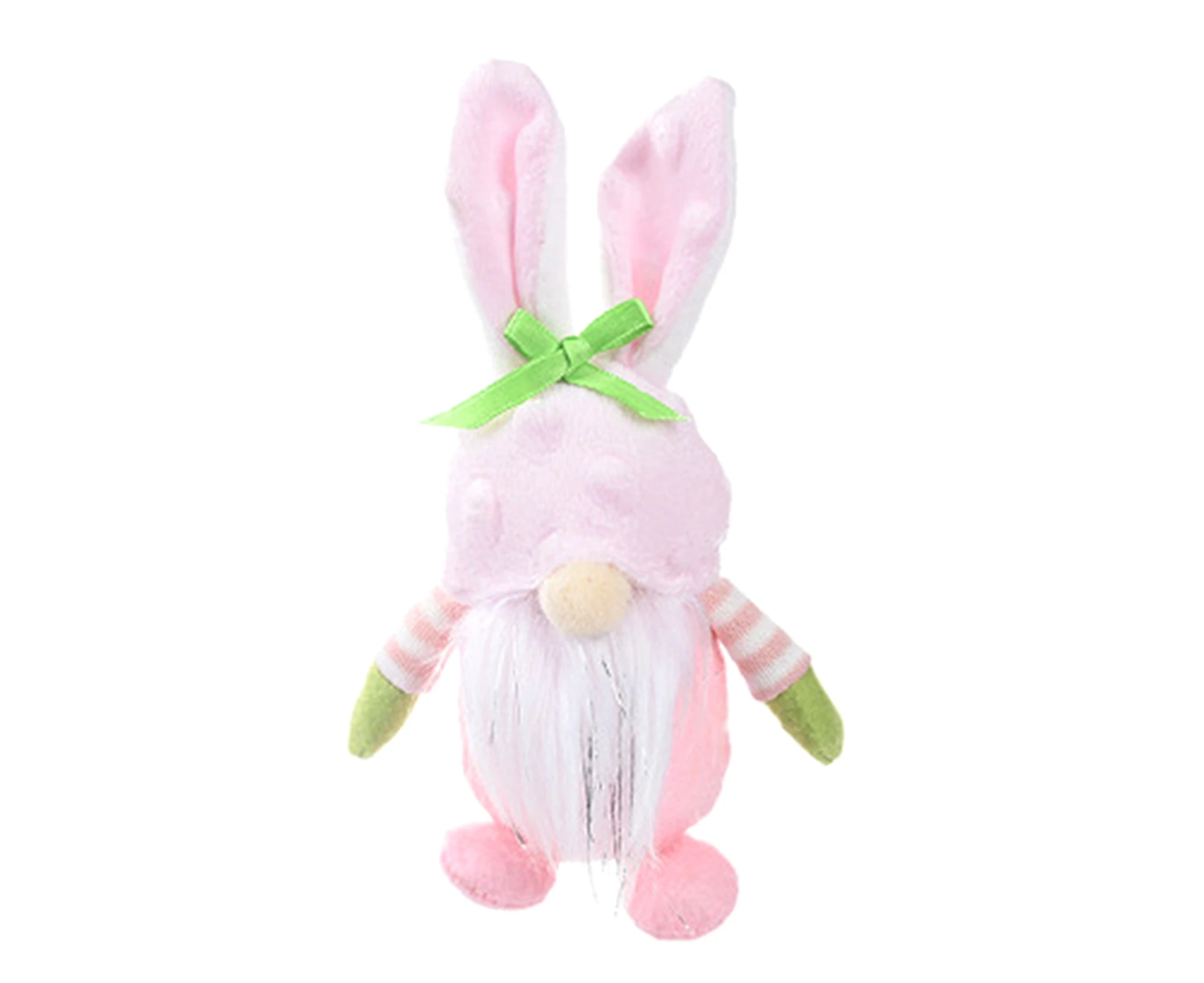 Faceless Doll Decorative Rabbit Themed White Beard Swedish Tomte Rabbit Plush Toy for Window-Pink