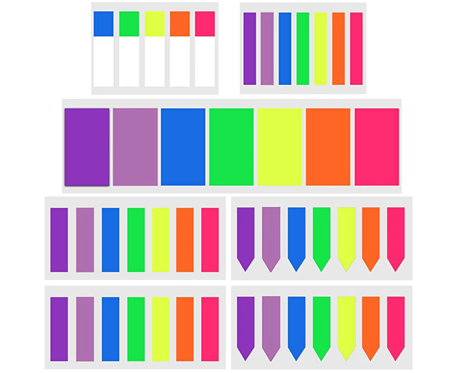 940 Pieces Page Markers Sticky Index Tabs, Arrow Flag Tabs Colored Sticky Notes for Page Marker Bookmarks Sticks Secretly