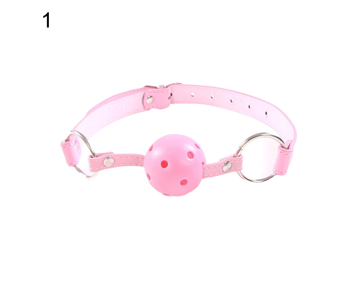 Mouth Gag Ball Harness Oral Fixation Restraints Bondage Adults Sex Game Toy-Pink