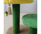 Catio 2-Level Yellow Camelia Flower Cat Scratching Tree Furniture Scratcher Post