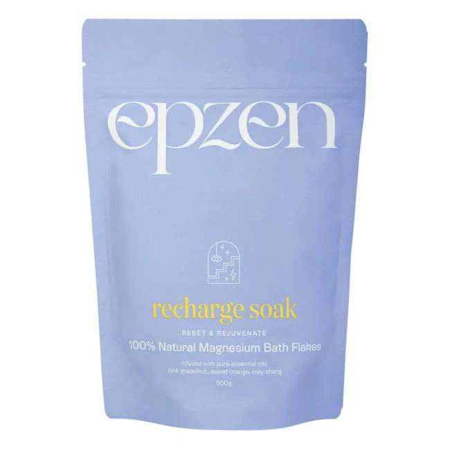 Epzen Recharge Soak 100% Natural Magnesium Bath Flakes 500g