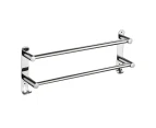 Viviendo Stylish Stainless Steel Adjustable Bathroom Towel Rack Rail Holder with Hooks  2 Tiers