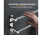 Viviendo Stylish Stainless Steel Adjustable Bathroom Towel Rack Rail Holder with Hooks  2 Tiers