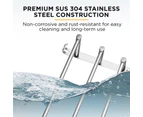 Viviendo Stylish Stainless Steel Adjustable Bathroom Towel Rack Rail Holder with Hooks  2 Tiers