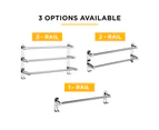 Viviendo Stylish Stainless Steel Adjustable Bathroom Towel Rack Rail Holder with Hooks  2 Tiers