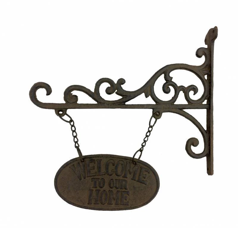 Cast Iron Welcome Sign Hand Crafted Antique Rust