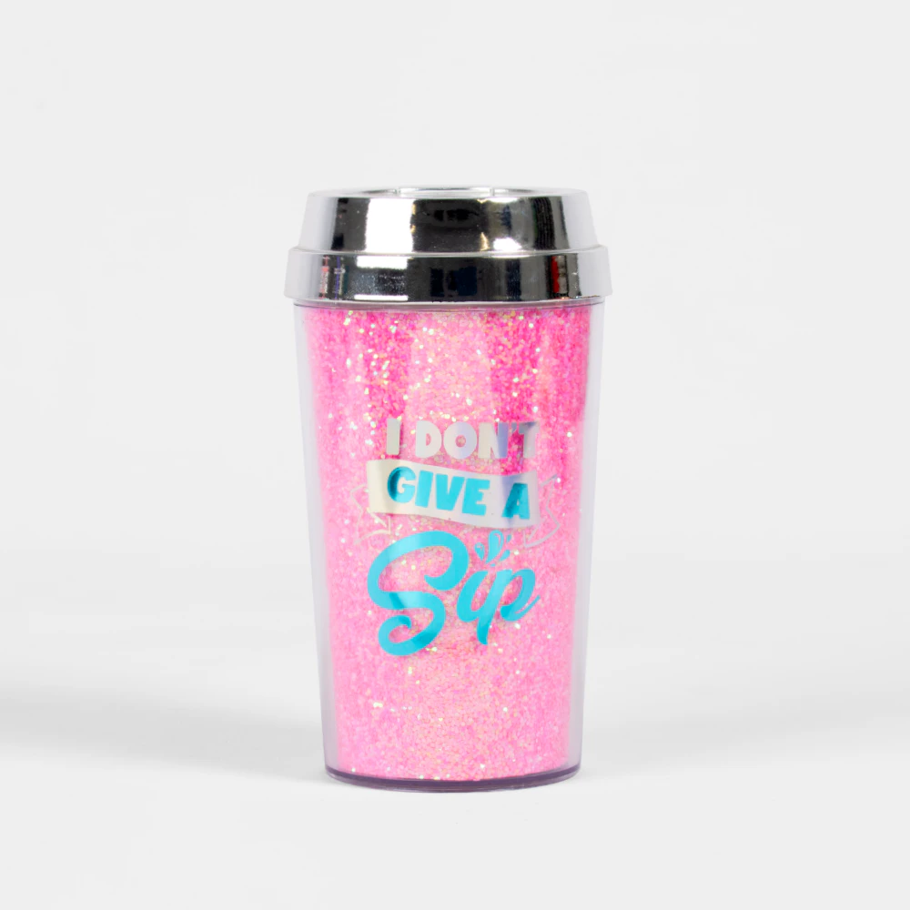 Glitter Cup 360mL I Don't Give A Sip Blush