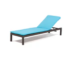 Sun Lounge Outdoor Rattan Cushion Bed Patio Pool Furniture Dark Brown