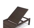 Sun Lounge Outdoor Rattan Cushion Bed Patio Pool Furniture Dark Brown
