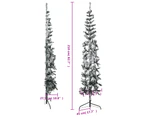 Slim Artificial Half Christmas Tree with Flocked Snow 210 cm